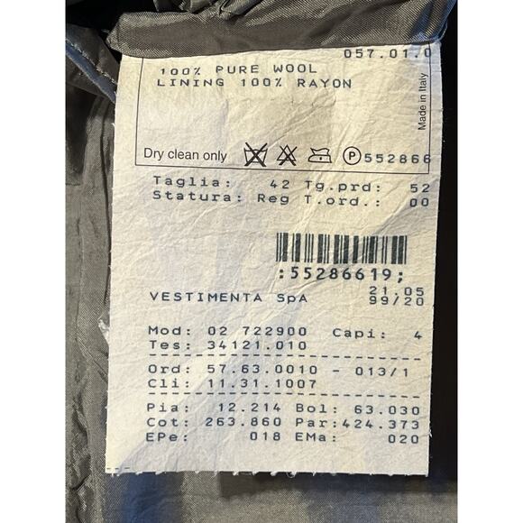 Vintage 80's Giorgio Armani Classico 42R Beige Gray Nailhead Sport Coat Blazer - Picture 14 of 15